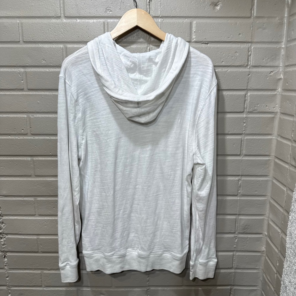 Faherty Sunwashed Organic Cotton Slub Hoodie White Mens Large Pullover Coastal - Picture 5 of 15